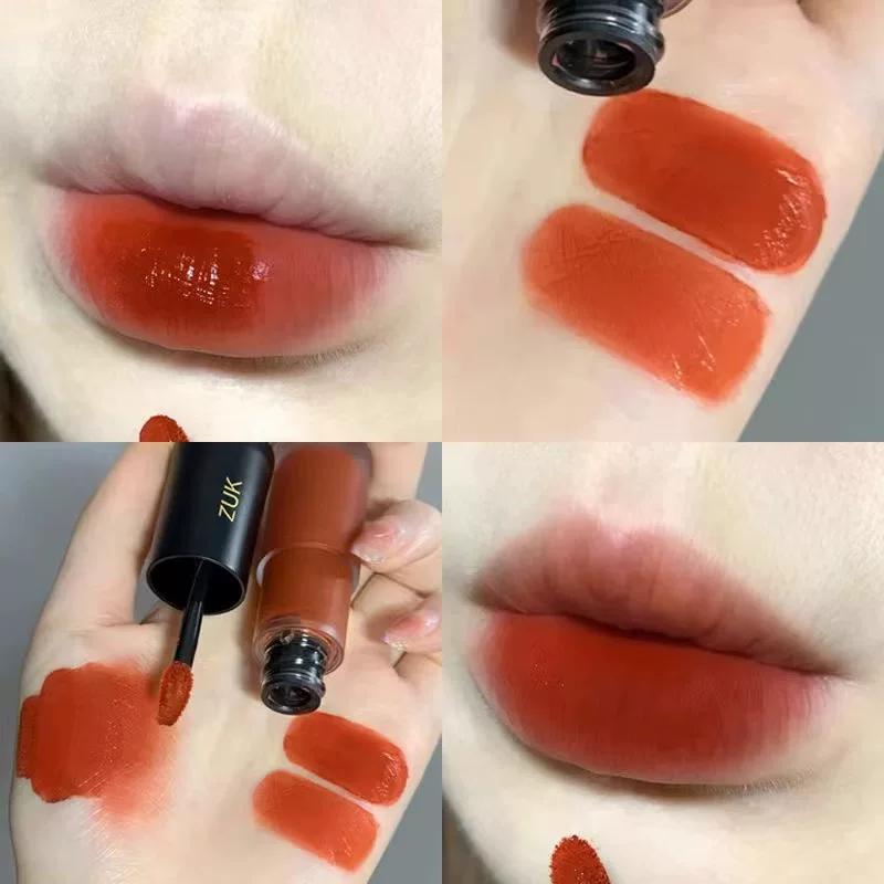 Slim Waist Lip Glaze Matte Velvet Lip Mud Long-Lasting Non-Fading Non-Stick Cup Lipstick Student Style Affordable and Brightening