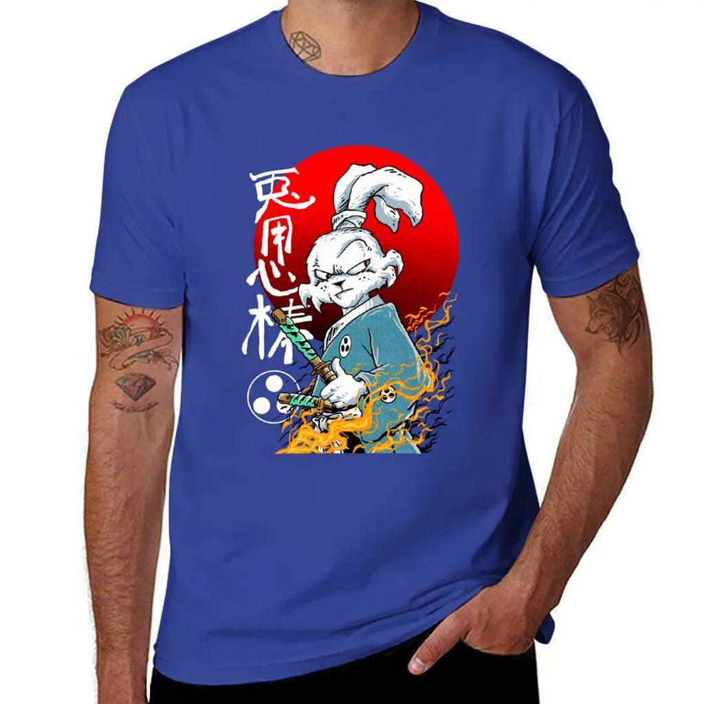 Футболка Usagi Yojimbo кавайная одежда одежда в стиле аниме быстросохнущие аниме-товары приталенные футболки для мужчин