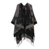 Classical Style Women's Shawl Double-sided Tassel Slit Cape High-end Travel Warm Cape