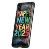 New Year Christmas Hard PC Phone Case For Samsung Galaxy Z Flip 6 5 4 Black Cover For Galaxy Z Flip 3 Foldable Shockproof Capas