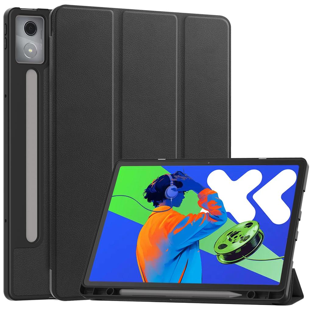 Для Lenovo Xiaoxin Pad Pro 12.7 (2025) Подставка Чехол Амортизирующий Кожаный Чехол для Планшета со Слотом для Ручки