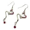 [N6294] - Silver Pink 'Love' Designer Earrings