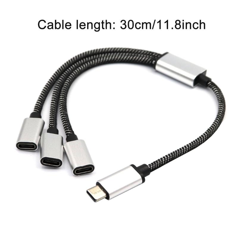 Разветвитель USB C (папа) на 2/3 USB C (мама) Кабели-конвертеры Несколько хабов Порт USB C Хаб Зарядное устройство Адаптер для разделения питания 11,81 дюйма