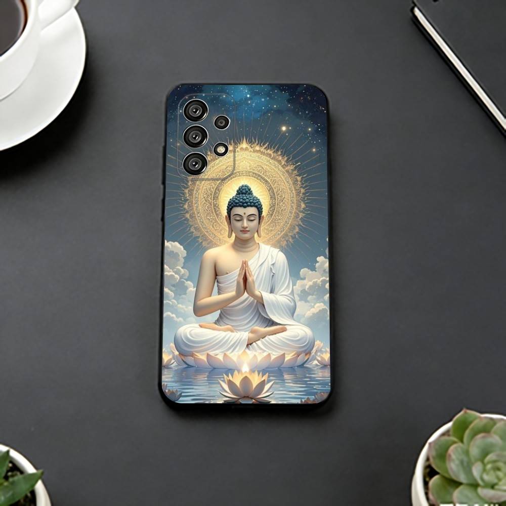 Тибетский буддизм и культура Чехол для телефона с изображением Будды Для Samsung S25, S24, S21, S22, S23, S30, Ultra, S20, Plus, Fe, Мягкий силиконовый черный чехол