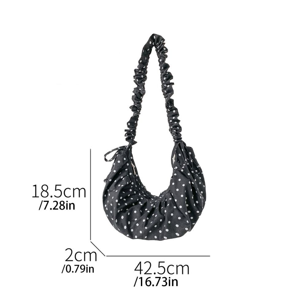 Lightweight Polka Dot Pleated Bag Korean Style Nylon Messenger Pouch Lace Crossbody Bag Outdoor
