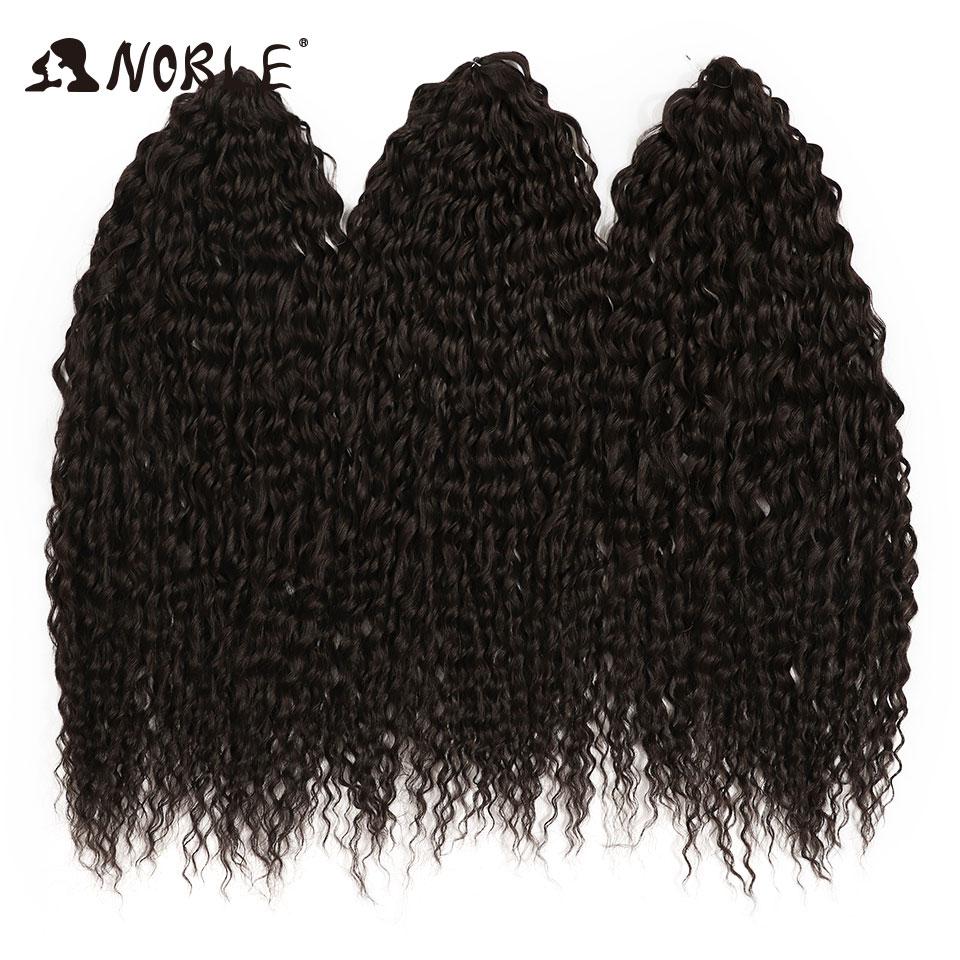 Noble 24 Inch Jet Black Water Wave Crochet Hair Synthetic Braiding Hair, Pre-Stretched Curly Crochet Braids Extensions for Women