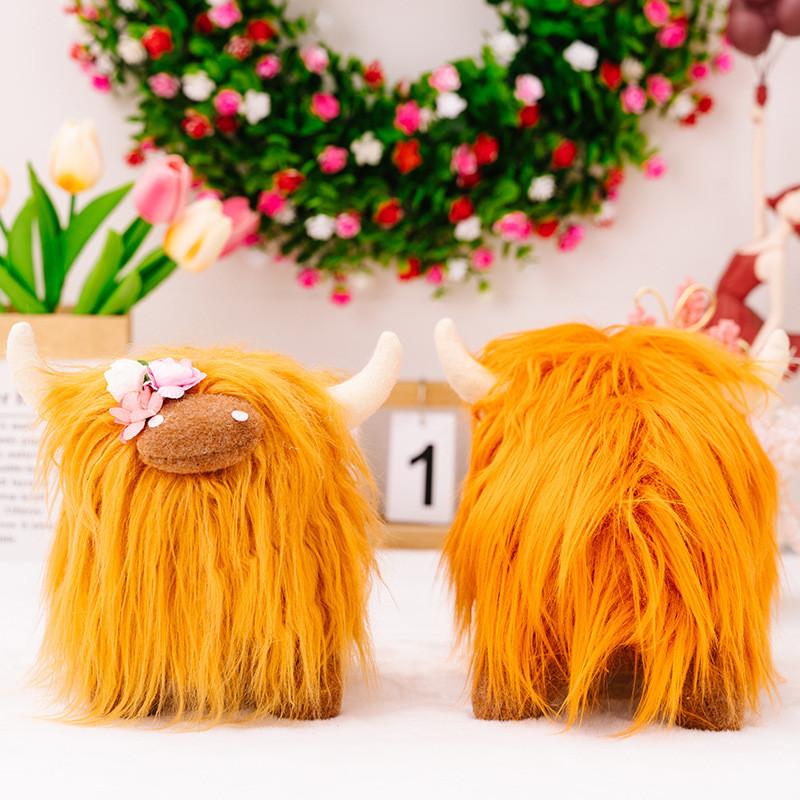 Плюшевая шотландская корова, мягкая игрушка, реалистичная мягкая игрушка для детей и домашнего декора