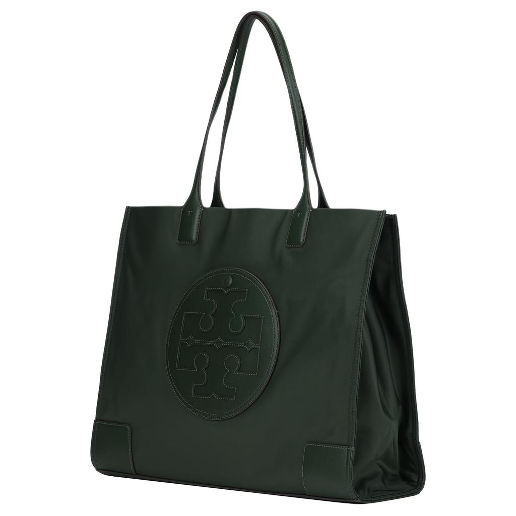 Tory Burch Сумка-тоут женская Ella с логотипом, на магнитной застежке, из ткани и искусственной кожи, цвет базиликово-зеленый 87116-312