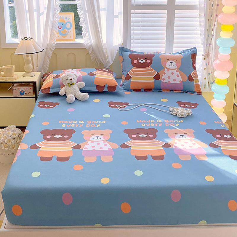 Простыня на резинке с принтом листьев, приятная к коже и дышащая, для односпальной/двуспальной кровати, мягкое постельное белье (без наволочки)