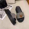 Модные сетчатые шлепанцы женские летние носки нескользящие на платформе толстой подошве вьетнамки 100 танкетка стразы пляжная обувь 35