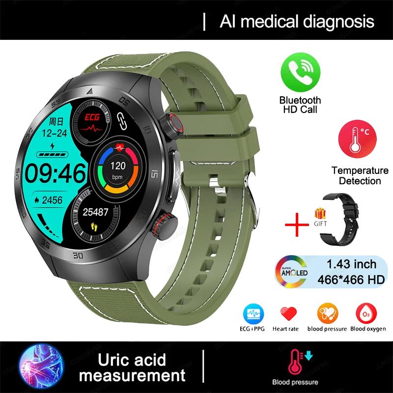 Bluetooth Call ECG+PPG New Smart Watch Mens Health Watch Heart Rate Watches IP68 Waterproof Fitness Tracker Smartwatch