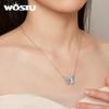 WOSTU 925 Sterling Silver Colorful Butterfly Charm Necklace Spring Jewelry Gift For Cute Insect Chain Necklace Birthday Gift