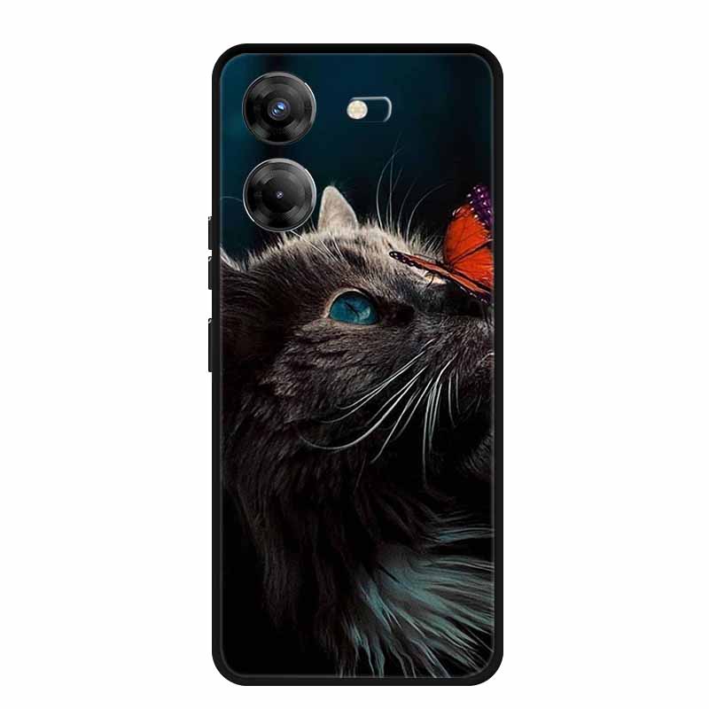 Чехол для телефона Tecno Pova 5 6.78" Coque Черный Бампер Силиконовый Мягкая Задняя Крышка Чехол Для Tecno Pova 5 Чехол Pova5 Funda Para Capa