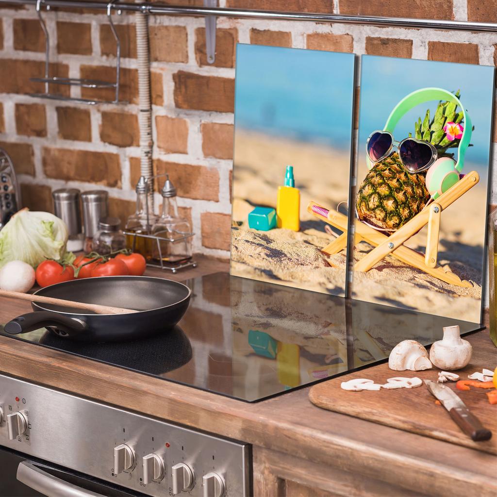 Szklana płyta ochronna na kuchenkę 2x30x52 Ananas