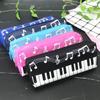 Piano Musical Note Pattern Pencil Bag Case Zipper Canvas Pens Stationery Storage Bag Organizer Girls Makeup Lipsticks Bag Pouch