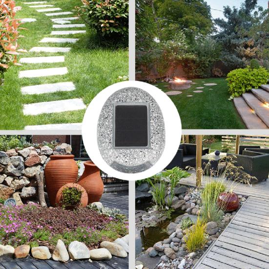 Водонепроницаемый наземный камень в форме смолы, солнечный светодиодный светильник, уличный садовый декор