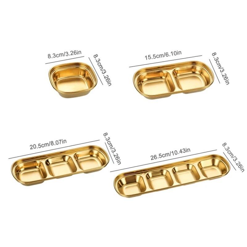 Корейская посуда для салата из нержавеющей стали, соуса, миски для еды, поднос для приправ, отдельные тарелки для закусок с уксусом, кухонная посуда