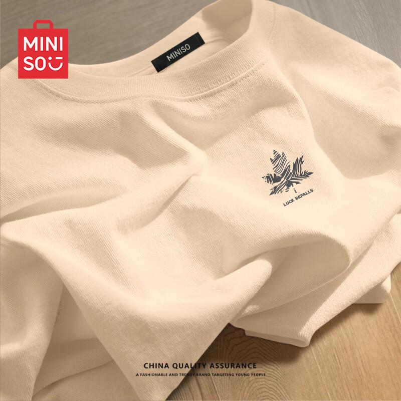 MINISO Мужская свободная футболка с графическим принтом из чистого хлопка