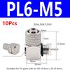 10Pcs Male Thread Air Tube Connector M3 M4 M5 M6 Pneumatic Pipe Connector Quick Fitting Fast Joint