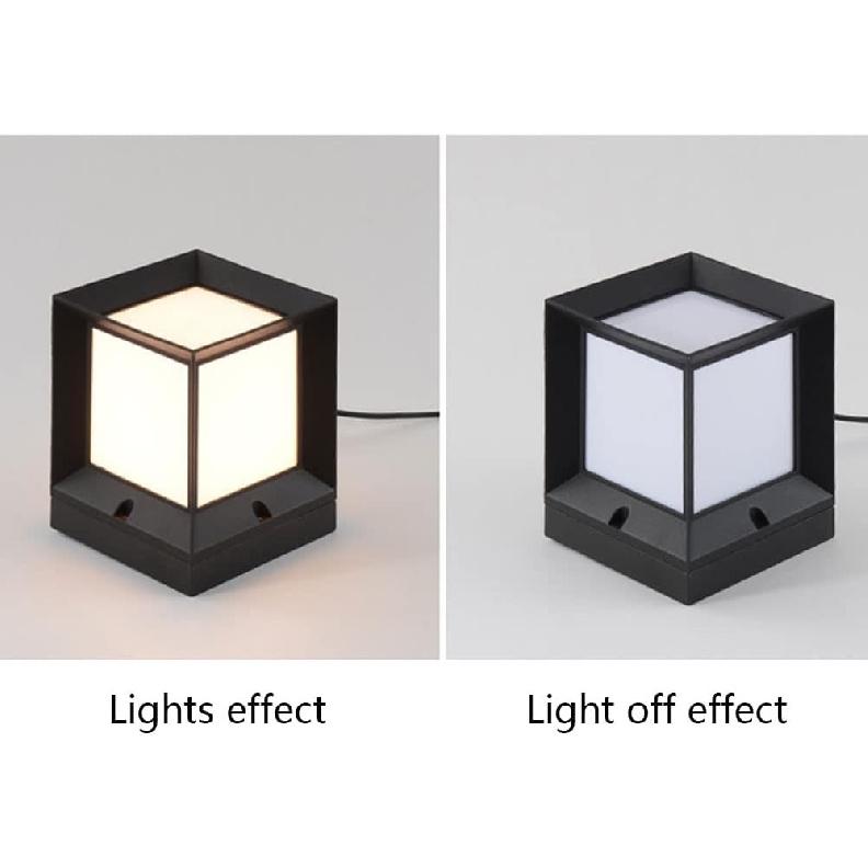 RCIDOS Квадратный акриловый абажур Алюминиевые фонари на столбе 1 лампа IP54 Водонепроницаемые E27 Фонари для забора и столба Наружные Патио Винтажные Фонари на столбе
