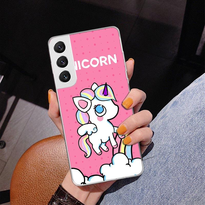 Pink Unicorn Rainbow Phnoe Case for Samsung Galaxy Note 20 Ultra 10 Pro 9 8 S10 Lite S9 Plus S8 + S7 Edge Unique Cover Coque Not