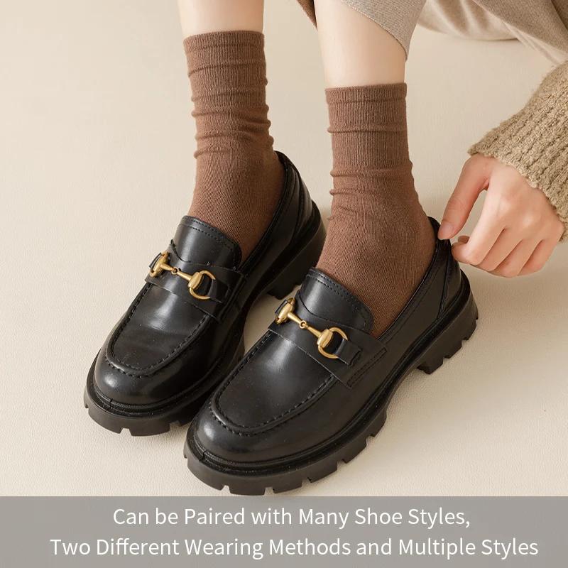 6 пар женских однотонных весенних или летних носков, простые и удобные носки средней длины, цвета хаки, градиентного цвета