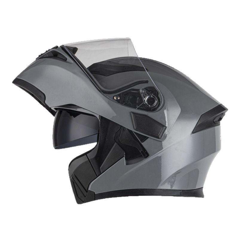 JK902 Full Face Motorcycle Helmet With Dual Lens Flip-Up Design Carbon Fiber DOT ECE Certified Adult Riders