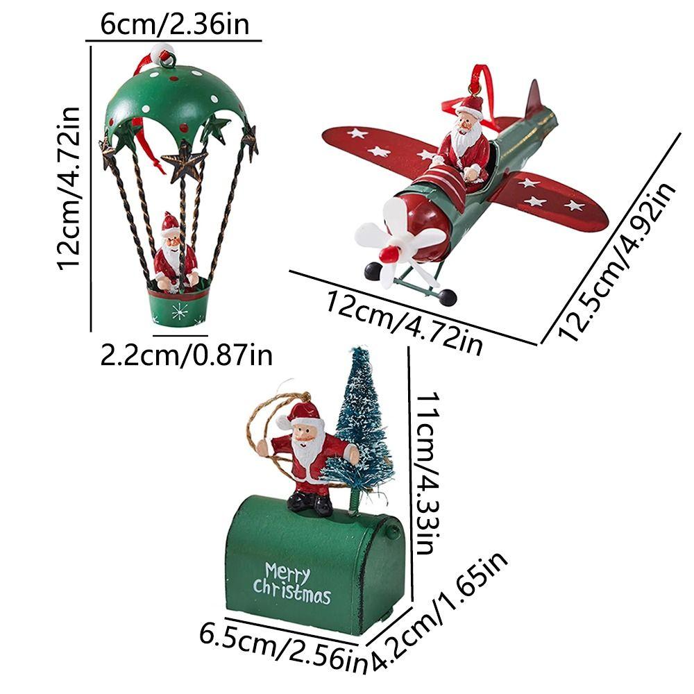 Hot Air Balloon Christmas  Airplane Pendant Iron Snowman Hanging Ornaments  Holiday