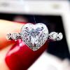 Новые женские кольца с бриллиантовым сердечком и фианитом, романтический подарок на годовщину, высокое качество, эффектные ювелирные изделия