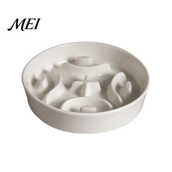 Chew Resistant Pet Bowl Elevated Slow Feeder, Ceramic Dog with Stand, Prevents Raised Cat Choking, Protects Spine, Food for Cats Dogs Feeder Pets