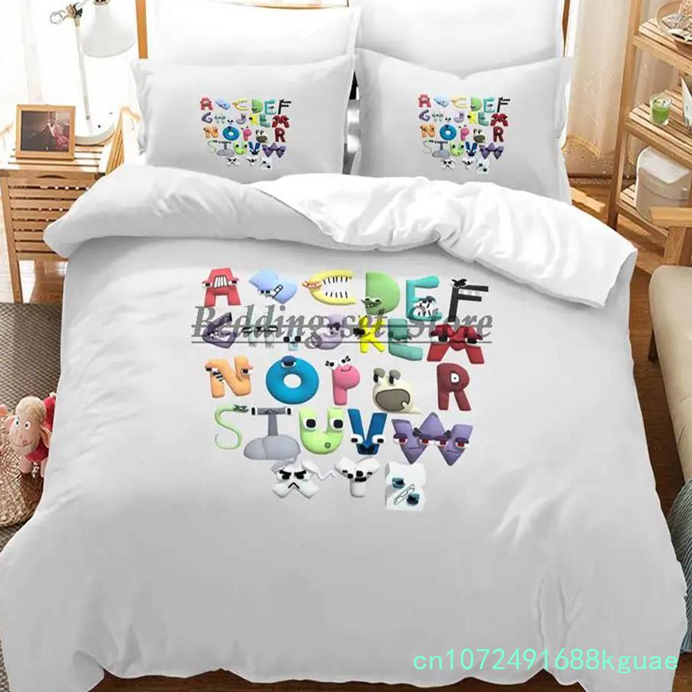 Комплект постельного белья Alphabet Lore Single Twin Full Queen King Size Комплект постельного белья Aldult Kid Bedroom Duvetcover Sets Anime Bed Sheet Set