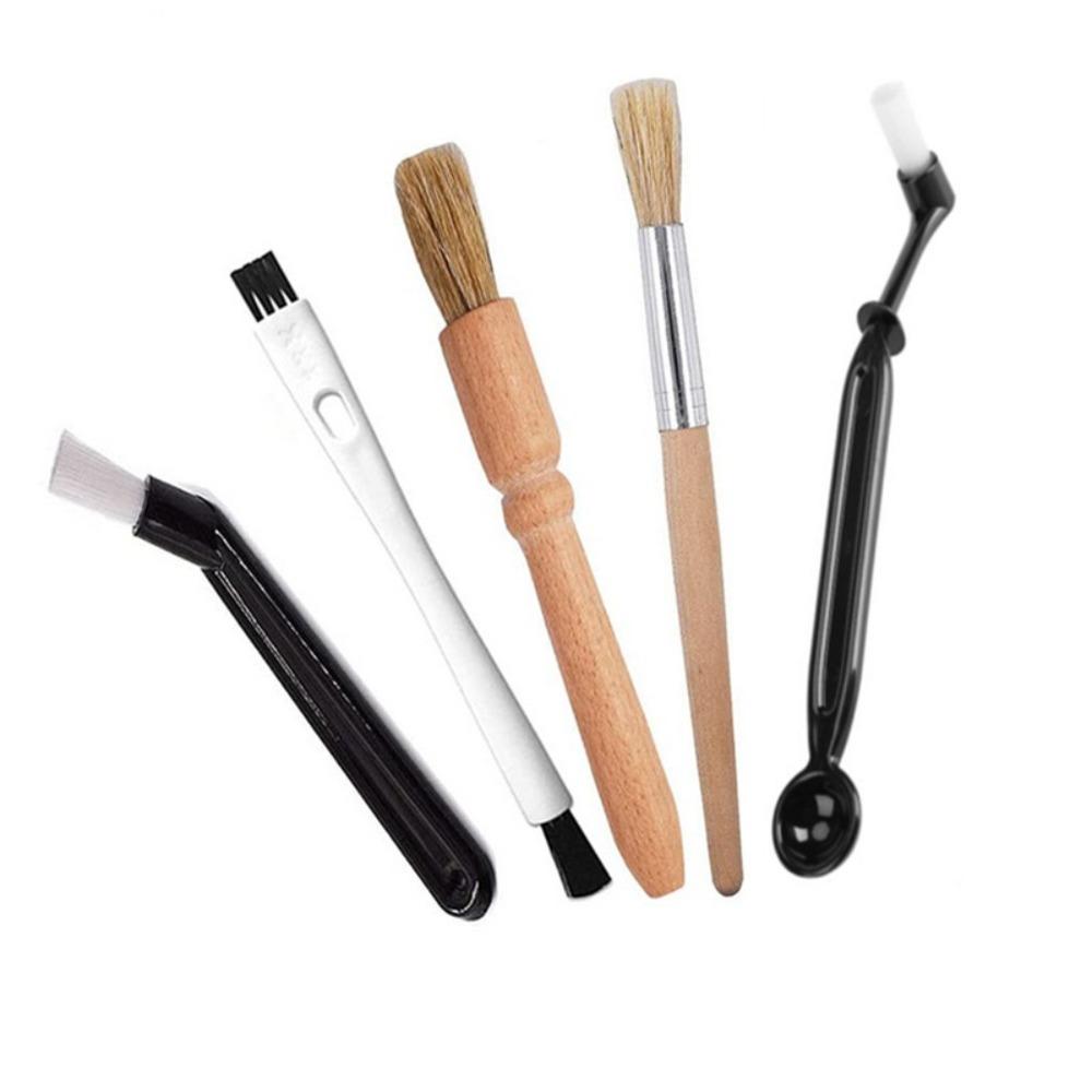 Nylon Coffee Brushes Wooden Handle Coffee Machine Cleaning Brush Coffee Brush Set Cleaning Tools