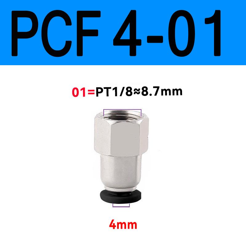 PCF Pneumatic Quick Push-in Tube Fitting Female Thread Straight Connector 04/6/8/10/12-M5/01/2/3/4
