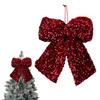 Velvet Christmas Bows for Gifts Wire Fastener Bows Elegant Velvet Christmas Bows for Xmas Tree Wreaths Sparkling Sequins Decor