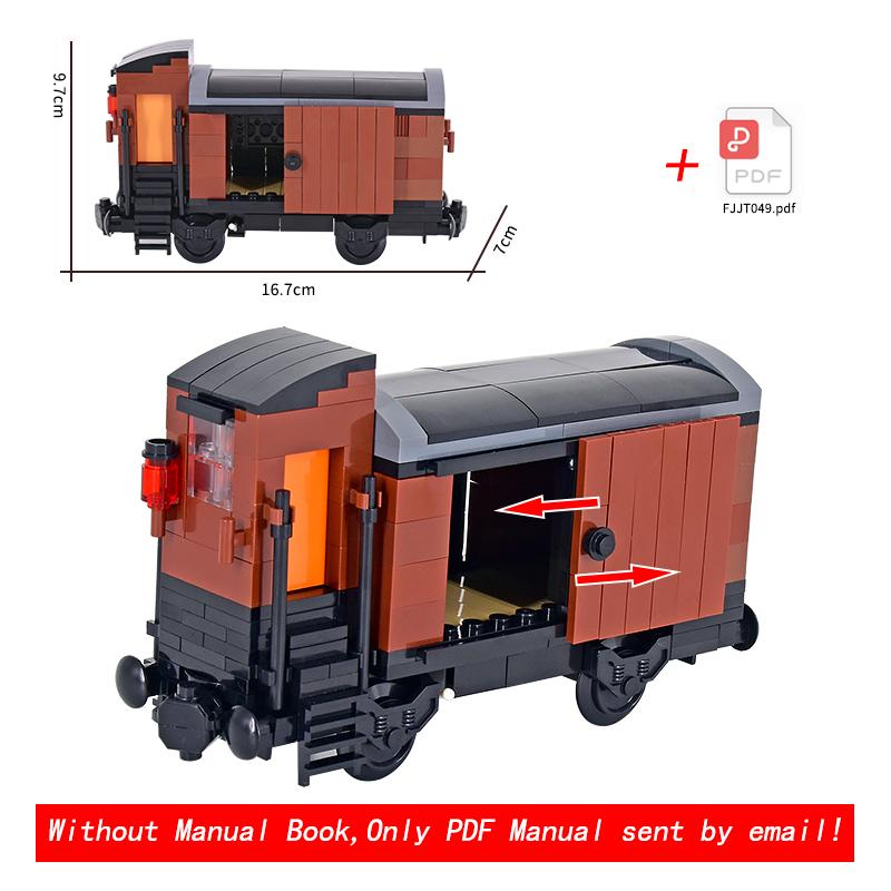 Creative Technica Ideas City Christmas Retro Sightseeing Carriage Tank Car Train Moc Railway Express Bricks Building Blocks Toys