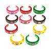 Smudging Irregular Wide Open Bracelet Bohemian Dopamine Hand Ring Acrylic Rhinestone Bangle  Women