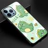 Cartoon Cute Dinosaur Case For Iphone 14 13 12 11pro Max Mini Xs Xr X Tempered Glass Cover For Iphone 7 8 6s Plus Se 2022 11