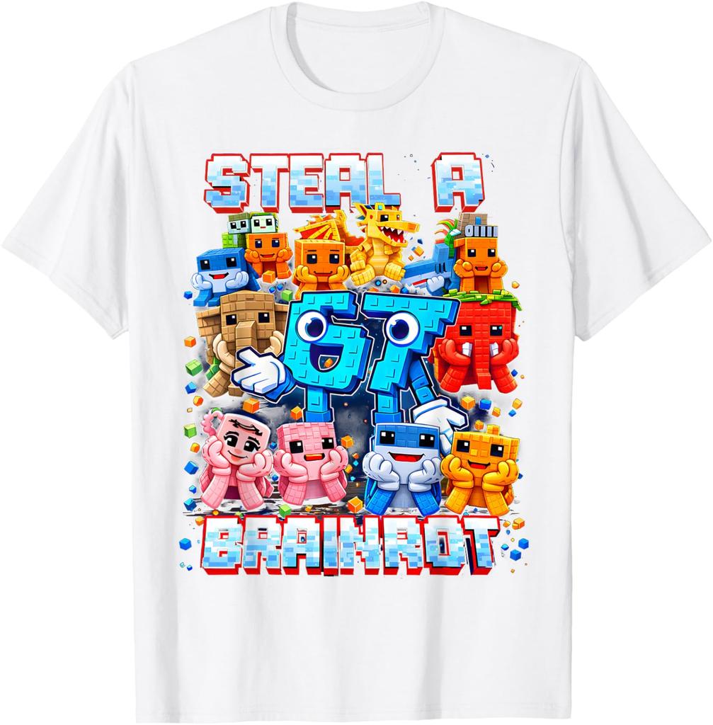Steal A 67 Brainrot Funny 67 Brainrot Meme Gift Unisex T-Shirt 6