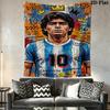 1PC Football Superstars Wall Hanging Printed Fabric Blanket Decorative Tapestries for Bedroom Living Room Home Decor