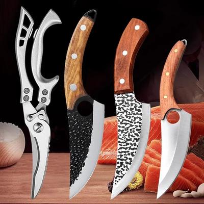 Кухонный нож для мясника из нержавеющей стали, нож для обвалки мяса, нож для нарезки овощей, острые кухонные ножницы, ножницы для куриных костей