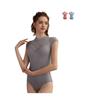 ProDance PLHI010NO Short Sleeve High Neck Ballet Leotard Gray Available In Brown and Gray Blue (XL, Blue)