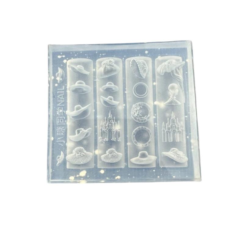 3D Силиконовая форма для ногтей Цветок Шелковая лента Дизайн Бабочки Прозрачный Рельеф DIY Украшение для нейл-арта Инструмент для маникюра