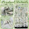 Green Floral Short Kitchen Curtain Oven Washing Machine Stove Cover Farmhouse Style Decorative Window Door Panel