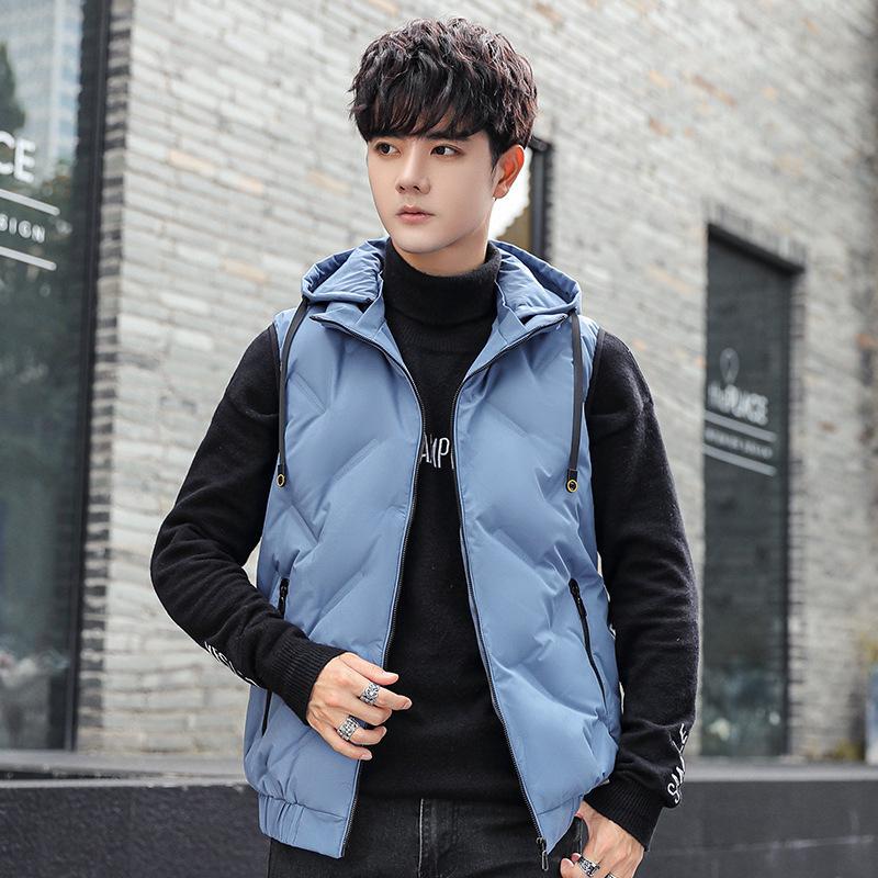 Осенне-зимняя мужская куртка с капюшоном 80% белый жилет на утином пуху модный бренд повседневный короткий жилет жилет для мужчин