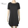 Летнее мини-платье с короткими рукавами, А-силуэтом, круглым вырезом, однотонное, длиной выше колена, простое короткое платье для свиданий, пляжное вечернее платье