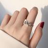 Korean Style 925 Silver Plated Roman Numerals Open Ring for Women