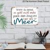 2D Flat, 1pc Vintage Aluminum Wall Art Sign with Inspirational German Quote & Seagull Design - 8.0X12.0 inch Rustic Metal Plaque for Home, Office