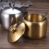 Stainless Steel Seasoning Storage Jar with Spoon Lid Spices Jar High Quality Sugar Bowl Kitchen