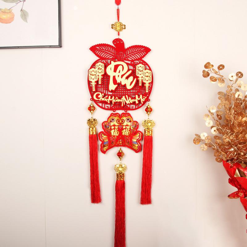 1PC Tassel Pendant 2025 Non Woven Hangings Traditional Vietnamese Fu Character Pendant Spring Festival 26X95CM