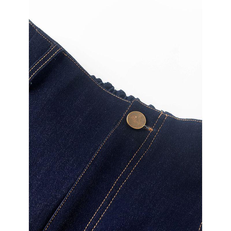 Plus-Size Women's High-End Faux Denim Wide-Leg Pants, New for Summer 2026, Loose Fit for Curvy Women, Flattering and Slimming Straight-Leg Pants